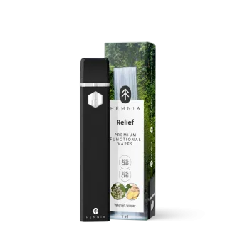 Premium Relief CBD+CBN Vape – Valerian & Ginger Blend 1ml